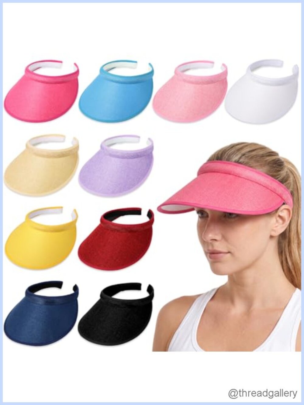 10 Pack Sun Visor Wide Brim Golf Clip On Hat Adjustable Beach